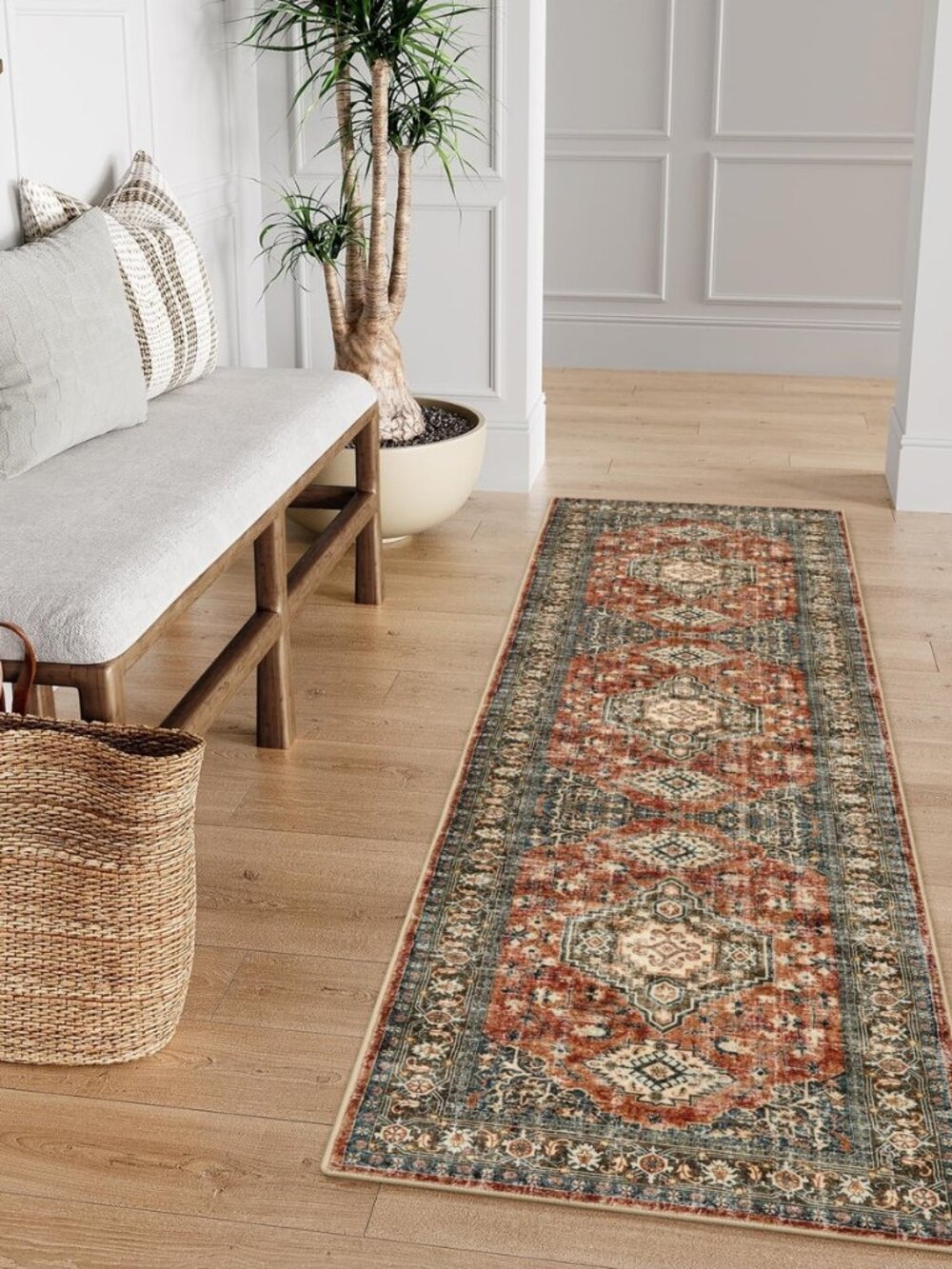 Oriental Kitchen Runner Rug Non Slip, 2x5 Washable Hallway Runner